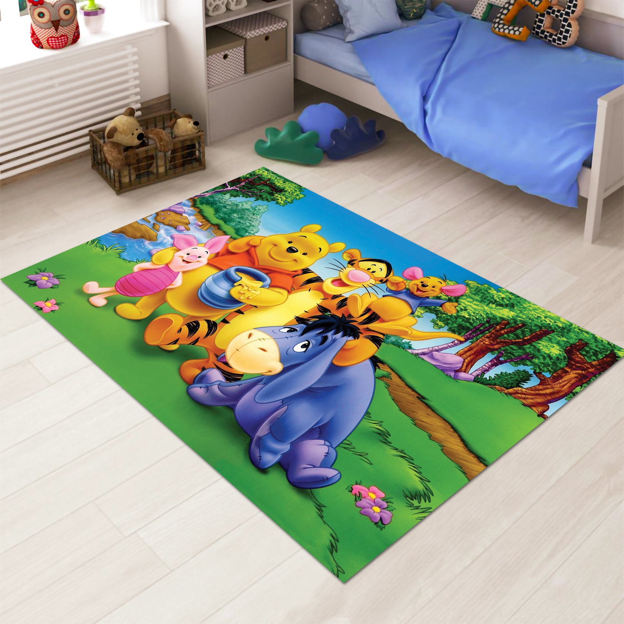 Discover Winnie the Pooh Rug, Characters Rug,Cute Rug,Cartoon Rug,Colorful Rug,Kids Room Rug,Nursery Decor,Bedroom Rug,Kids Decor