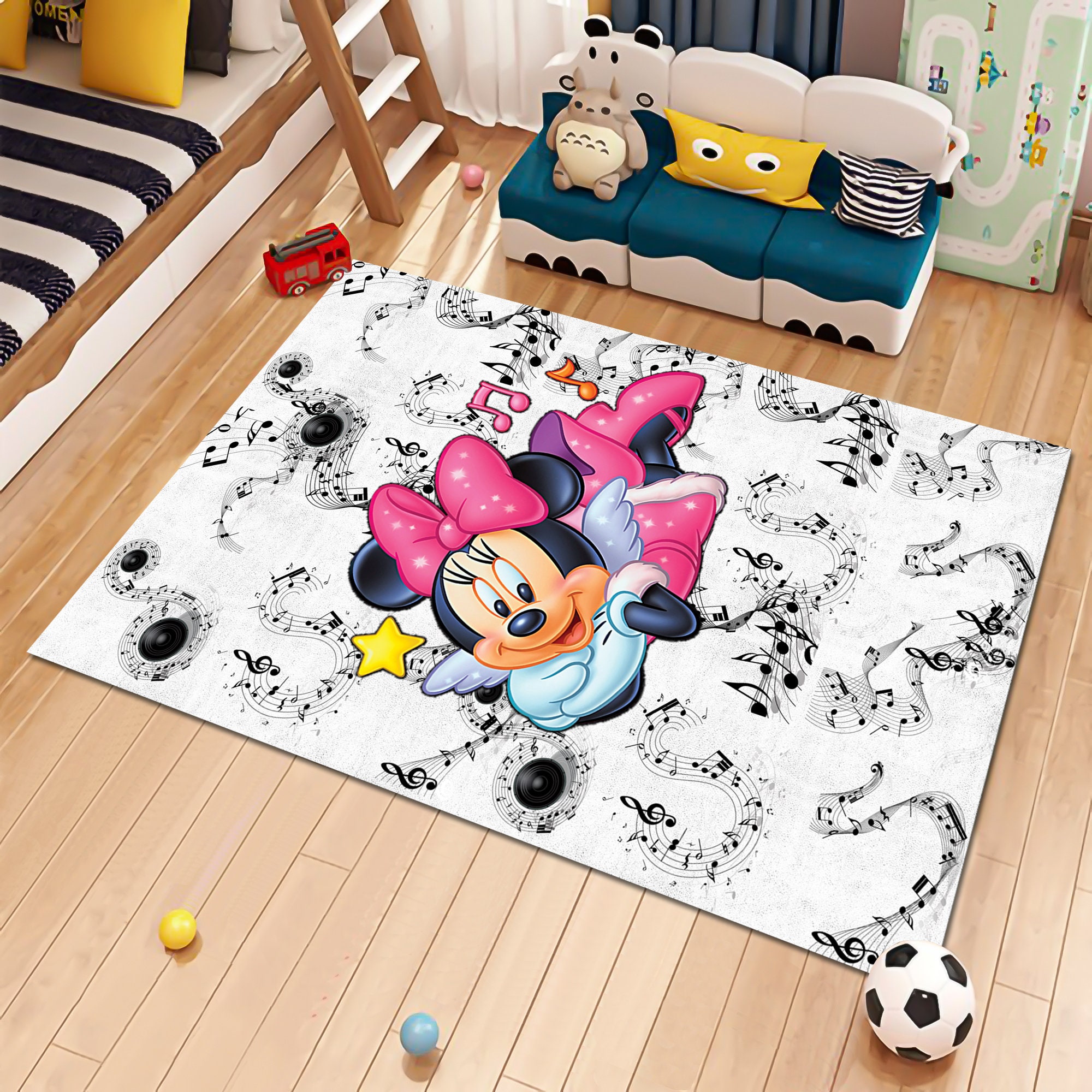 Discover Minnie Rug, Mouse Rug, Cartoon Rug, Gift for Daughter, Colorful Rug, Kids Room Rug, Nursery Decor,Kids Decor,Cute Rug