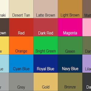 Puede incluir: Una carta de colores con 25 muestras de colores diferentes. Los colores est&aacute;n dispuestos en cinco filas de cinco muestras cada una. Los colores incluyen caqui claro, marr&oacute;n desierto, marr&oacute;n latte, marr&oacute;n claro, marr&oacute;n mate, marr&oacute;n oscuro, rojo, rojo oscuro, magenta, rosa, amarillo, naranja, verde brillante, verde, verde oscuro, azul hielo, azul cian, azul real, azul marino, morado lila, plata, gris, oro, bronce y gris oscuro.