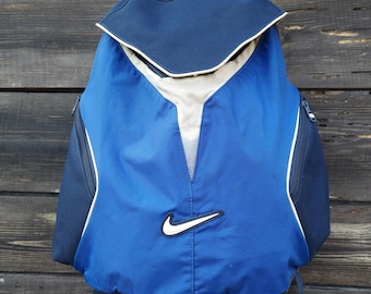Nike Vintage 1990's/2000's Faux Leather Blue Mini Backpack F1 JPM