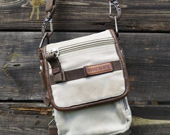 Bolso bandolera utilitario Vintage Diesel Spare Parts Gorpcore Beige/Marrón