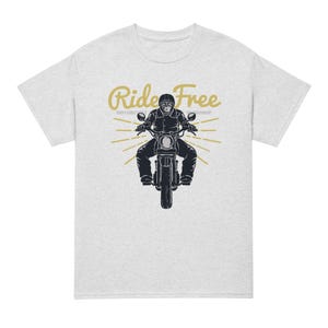 Motorcycle Skull T-Shirt – Cool Biker Skull Graphic Tee, DryBlend® T-Shirt