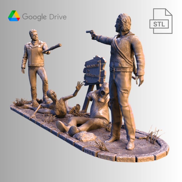 WALKING DEAD Diorama 3D Stl File for 3D Printing, High Quality Stl, Stl Figure, 3D Stl, Game, Cartoon, Comic Action Figure