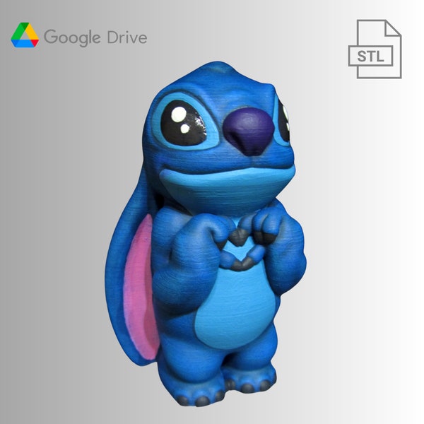 Stitch love 3D Stl File for 3D Printing, High Quality Stl, Stl Figure, 3D Stl, Game, Cartoon, Comic Action Figure