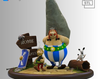 Asterix and Obelix 3D Stl File for 3D Printing, High Quality Stl, Stl Figure, 3D Stl, Game, Cartoon, Comic Action Figure