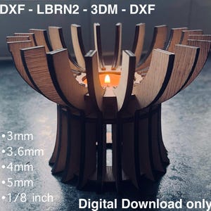 Digital Laser-Cut File – Wooden Tealight Candle Holder | Decorative Lantern | Modern Geometric Design | DIY Home Decor & Gift