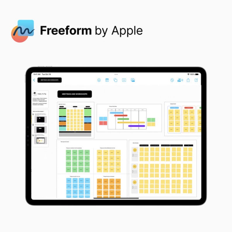 Apple Freeform Template Meetings and Pack Etsy