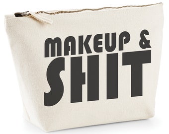 Make-up en shit accessoire tas/make-up tas/vluchttas/handbagage grappige make-up tas/cadeau voor haar/canvas tas