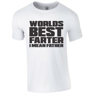 Fathers day tshirt/worlds greatest farter tshirt/fathers day tee/worlds greatest father tshirt/short sleeved cotton mens tshirt