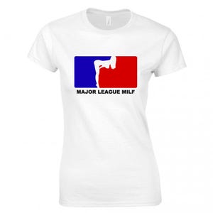 Major legue MILF tshirt/MILF tee/milf baseball style tshirt//funny sexy top/womens short sleeved cotton tshirt