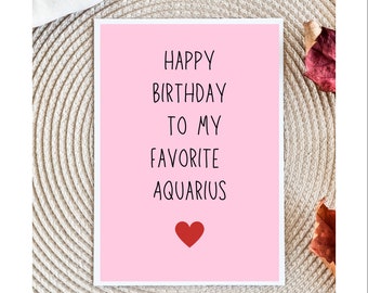 Carte d'anniversaire Verseau | Carte du zodiaque | Carte d'astrologie | Cadeau Verseau | Cadeau pour lui | cadeau pour elle | Des cartes pour lui, des cartes pour elle | Zodiaque