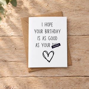 Funny Dirty Birthday Card for Him, Spicy Humor for Husband or Boyfriend