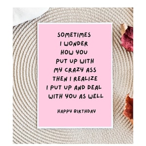 Funny Birthday Card for husband, Dirty Birthday Card, Birthday Card for Husband, Birthday Card for Boyfriend, Raunchy Birthday Card