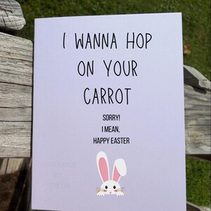 Dirty Easter Funny Adult Easter Card | Dirty Spring Holiday Card Easter Candy For Husband For Wife For Boyfriend For Girlfriend FWB Card image 2