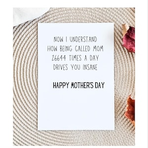 Funny Mothers Day Card From Your First Born, Oldest Child Mother&#39;s Day Gift, Sarcastic Mother&#39;s Day Card, Witty Mom Card