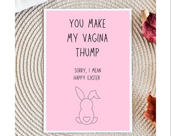 Dirty Easter Funny Adult Easter Card | Dirty Spring Holiday Card Easter Candy For Husband For Wife For Boyfriend For Girlfriend FWB Card