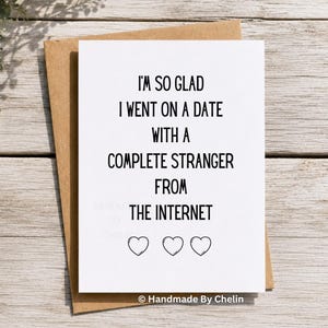 Dating App Anniversary Card, Boyfriend Anniversary Card, Husband Anniversary Card, Met Online Love Card, Funny Relationship Card