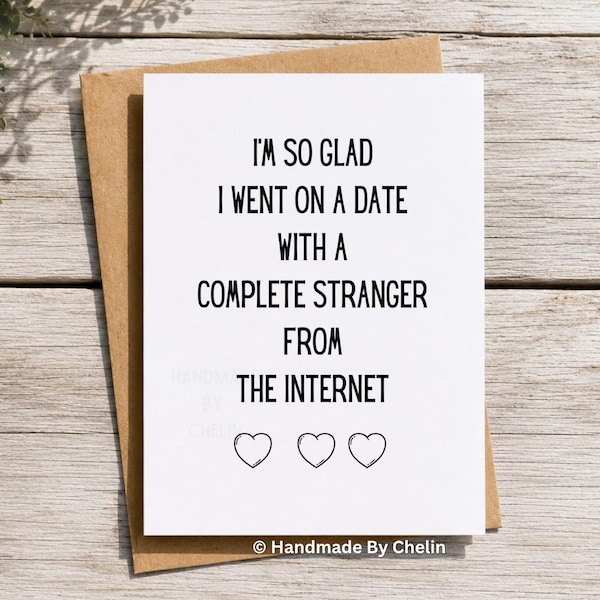 Dating App Anniversary Card, Boyfriend Anniversary Card, Husband Anniversary Card, Met Online Love Card, Funny Relationship Card