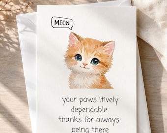 Best Friend Card, Friendship Card for Bestie, Just Because Greeting Card, Thinking of You Card, Friend Appreciation Card, Cat Lover Card