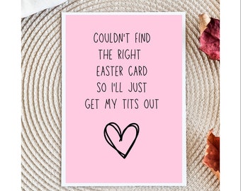 Dirty Easter Funny Adult Easter Card | Dirty Spring Holiday Card Easter Candy For Husband For Wife For Boyfriend For Girlfriend FWB Card