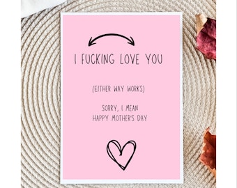 dirty Mother's Day card | Card For Wife | | card for her  | Mother's Day card | mom card | card for girlfriend