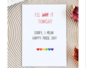 Lesbian Card, Pride Day Card, Gay Love Greeting, LGBTQ Anniversary Card, Rainbow Pride Humor, Love You Card, Funny Gay Pride Card