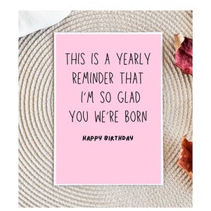 Funny Birthday Card for Husband, Boyfriend, or Him