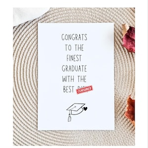 Dirty Funny Graduation Card, College Grad Gift, Class of 2024, Graduation Gift Funny, Hilarious Card, Snarky Card, Congrats Grad, For Him