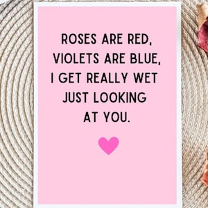 Dirty love Card, Anniversary Card, card for him, Greeting, Husband, Wife, Boyfriend, Girlfriend, Birthday, Love you card,  Valentine's Card