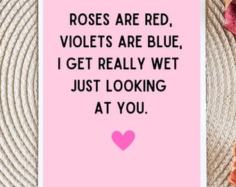 Dirty love Card, Anniversary Card, card for him, Greeting, Husband, Wife, Boyfriend, Girlfriend, Birthday, Love you card,  Valentine's Card