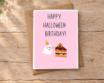 Ghost birthday card, happy birthday boo, halloween birthday card, funny birthday card for her, Spooky birthday card, Halloween birthday Card