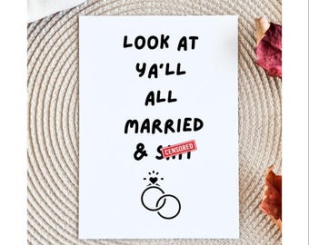 Funny Wedding Card, Marriage Card, Funny Engagement Card, Funny Wedding Congratulations Card