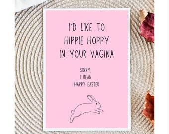 Dirty Easter Funny Adult Easter Card,  Dirty Spring Card, Dirty Card, Card For Her, Gift For Her, Easter, Holiday Card, Dirty Easter Card