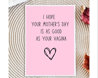 dirty Mother's Day card | Card For Wife | | card for her  | Mother's Day card | mom card | card for sister