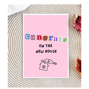 Housewarming card for a friend, housewarming greeting card, gift for him, card for family, gift for friends, new home card, new home card.