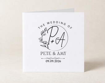 Tarjeta de invitación personalizada para reservar la fecha, anuncio de boda personalizado, invitación moderna impresa para confirmar asistencia a la boda, invitación de boda personalizada