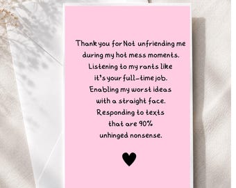 Encouragement card, Card for friend,Emotional Support Card, Thinking of You Gift, Divorce, Loss of job, Friendship card, Thank You Card