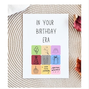 Your Birthday Era Card,Cute Birthday Card, Taylor Birthday, Happy Birthday Card, Birthday Gift, Envelope Included, Blank Inside