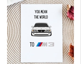 Love, You Mean The World To Me BMW Card - Car Punny Valentine’s Day, Anniversary, Wedding, Funny Greeting Card