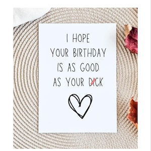 Boyfriend Birthday Card, Dirty Birthday Card for Him, Birthday Gift for Him, Husband Birthday Card, Funny Birthday Cards for Him