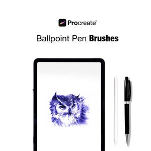 Realistic Ballpoint Pen Procreate Brush | Smooth Ink Drawing Brush for Procreate | Handwriting & Sketching Pen Brush