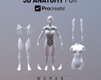 Procreate 3D object , 3D anatomy for procreate, 3D arm model, 3D leg model, 3D torso, procreate 3D model female, model tattoo, Tattoo mockup
