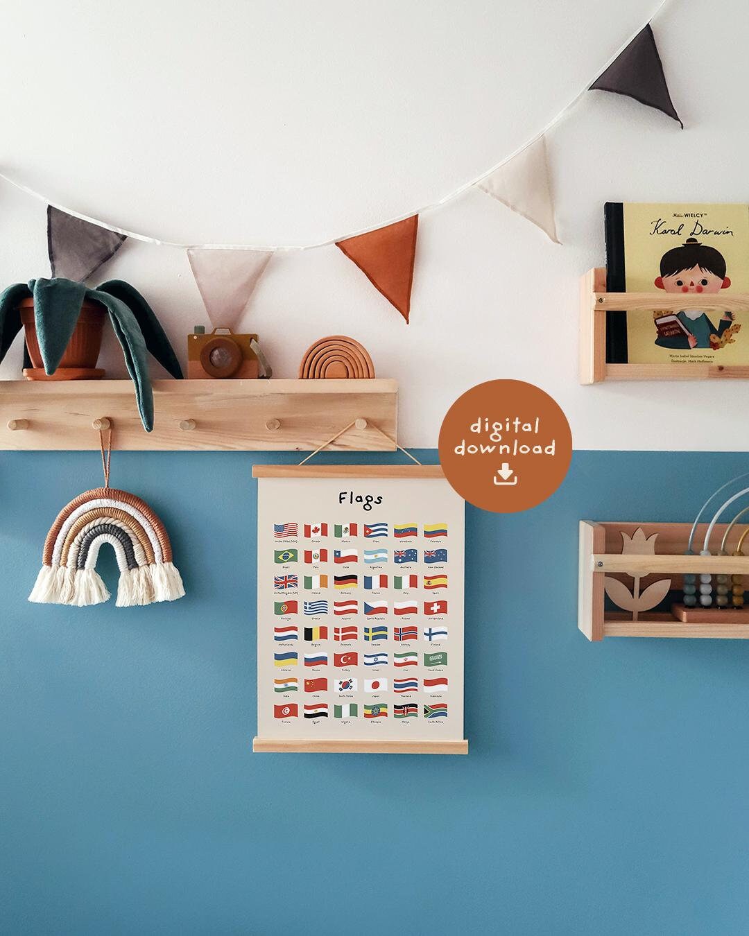 Kid Flags Poster, Flags of the World Printable, World Flags Poster ...