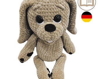 Learn to crochet Benno the dog for beginners & advanced crocheters. Amigurumi crochet pattern in German.