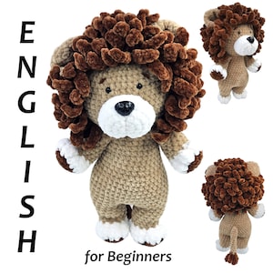 ENGLISH PDF crochet pattern lion "Luan" beginner friendly with more than 120 pictures