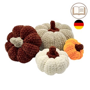 Aprende a tejer calabazas a crochet, tanto para principiantes como para expertos. Patrón de calabaza otoñal a crochet en alemán.