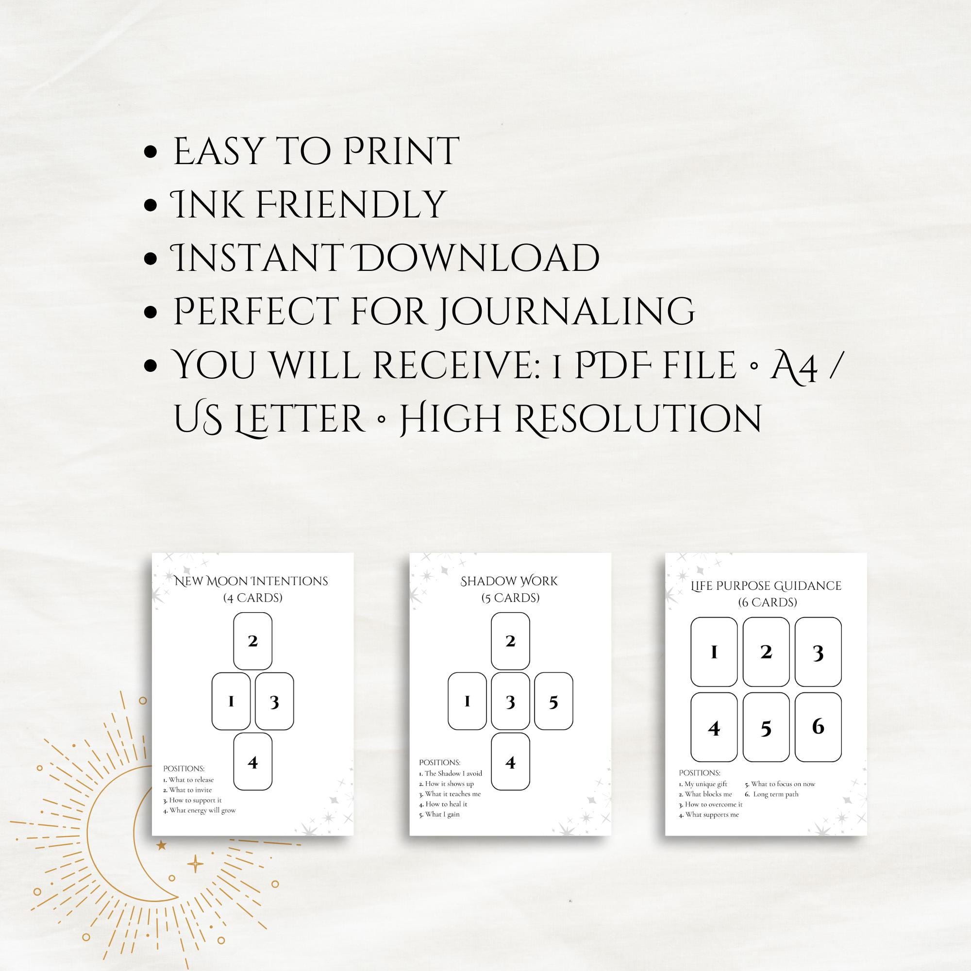 10 Tarot Spread Bundle – Printable Tarot Card Layouts PDF for Love ...
