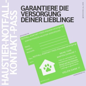 Pet Emergency Contact Pass - Garanta o cuidado de seus animais de estimação! (Imprimir modelo/PDF)