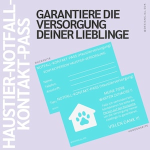 Pet Emergency Contact Pass - Garanta o cuidado de seus animais de estimação! (Imprimir modelo/PDF)