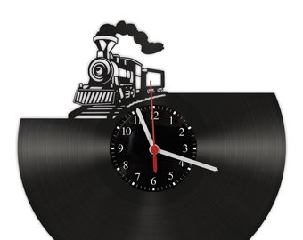 Vinyl Record Wall Clock - Locomotive Railway Train